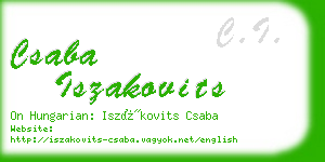 csaba iszakovits business card